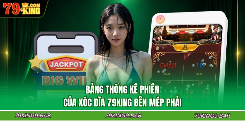 Bảng thống kê phiên của xóc đĩa 79KING bên mép phải