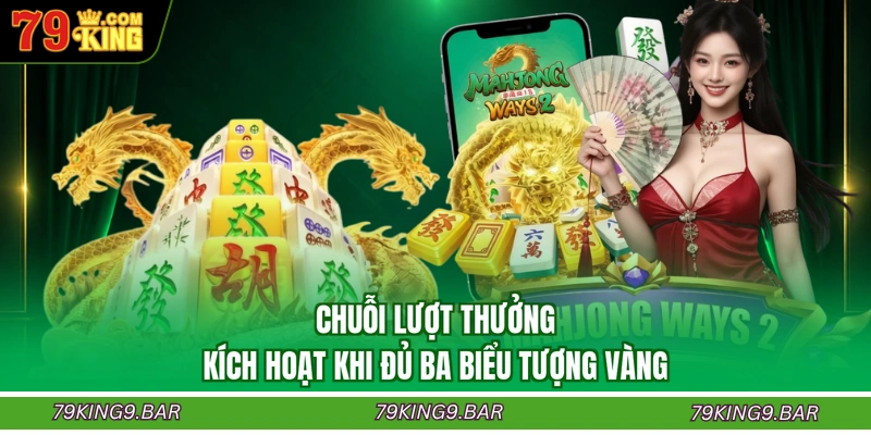 Chuỗi lượt thưởng kích hoạt khi đủ ba biểu tượng vàng