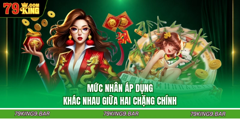 Mức nhân áp dụng khác nhau giữa hai chặng chính